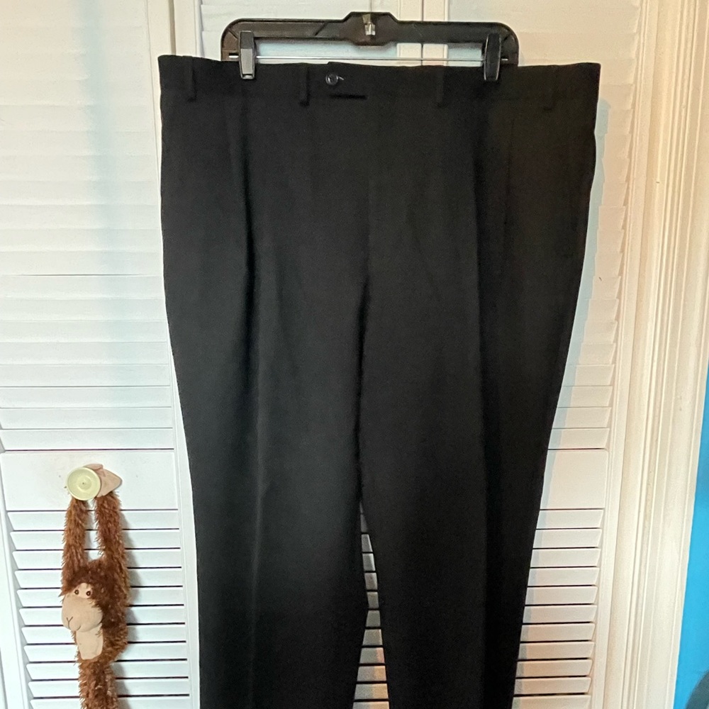 Ralph Lauren Dress Pant Black Wool Straight Leg Trousers 38W x 30L Pleated Front